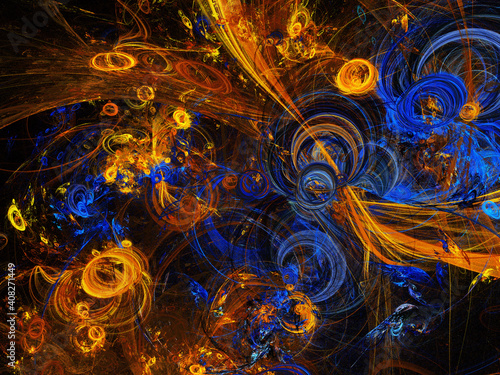 yellow abstract fractal background 3d rendering illustration