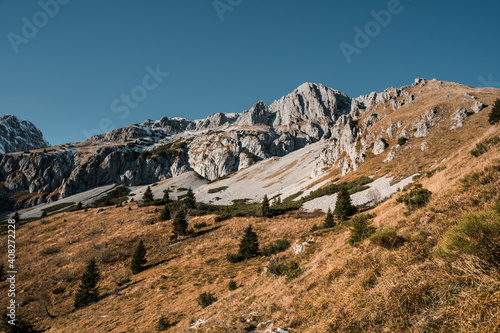 mountain landscape in the Cima Tosa area, near Molveno and Andalo 