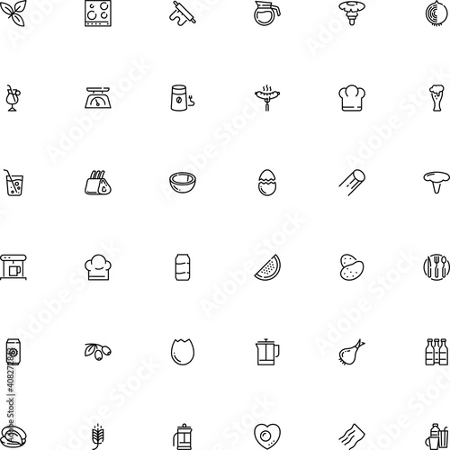 icon vector icon set such as: fast, virgin, lifestyle, carbohydrate, tagliatelle, crack, cloth, amanita caesarea, flame, celebration, wild, spoon, stainless, chanterelle, aroma, sausage, cannelloni