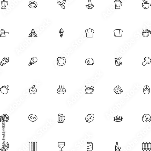 icon vector icon set such as: mentha, waffle, apple, refreshing, grain, top, paper, parasitic, drumstick, accessory, fast, spaghetti, mold, spoon, steak, tequila, yellow, mint, shrimp, rice, cap