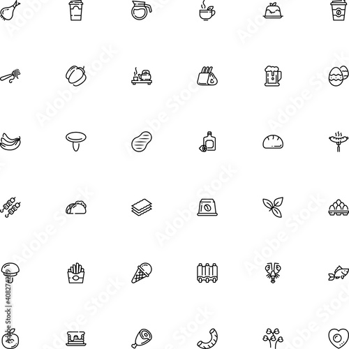 icon vector icon set such as: skewer, banner, herbs and spices, tacos, foodstuff, cake, grain, warm, produce, taco, business, decorative, strip, fry, fruity, brunch, fungi, crustacean, juicy, life