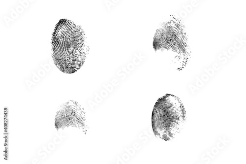 human fingerprints, personality identification concept, fat sweat traces from the crime scene, dna determination, police investigation