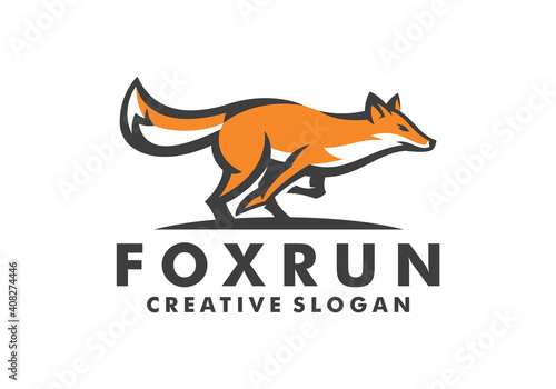 Awesome Run Fox Creative Logo Template