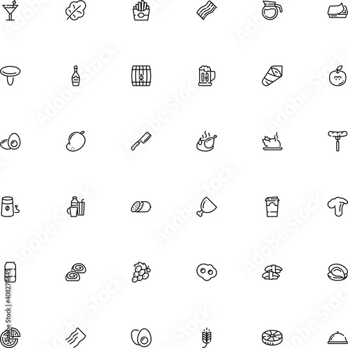 icon vector icon set such as: hamburger, wide, autumn, cover, vegan, clip, boletus, chocolate, gadgets, cream, hard, cannelloni, grocery, corners, keg, holiday, rye, business, utensil, celebrate