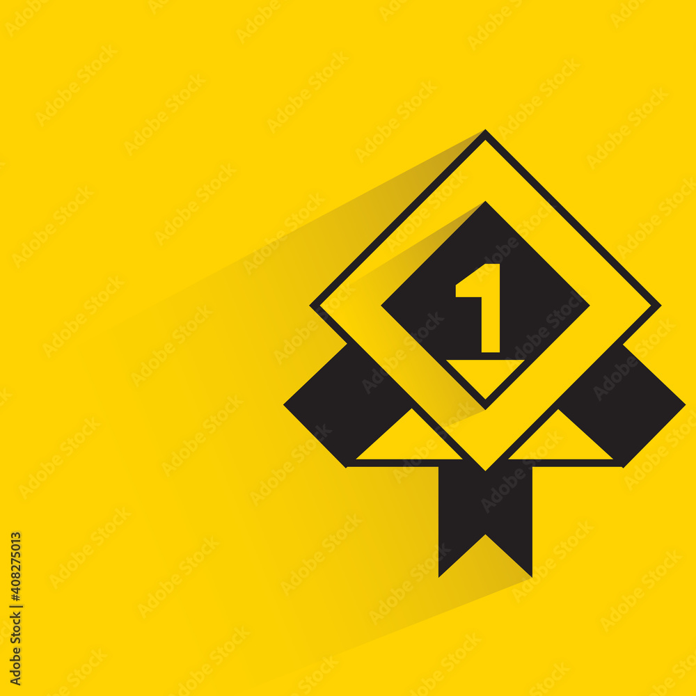 number one award with drop shadow on yellow background number one award with drop shadow on yellow background