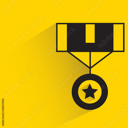 medal of honor with drop shadow on yellow background