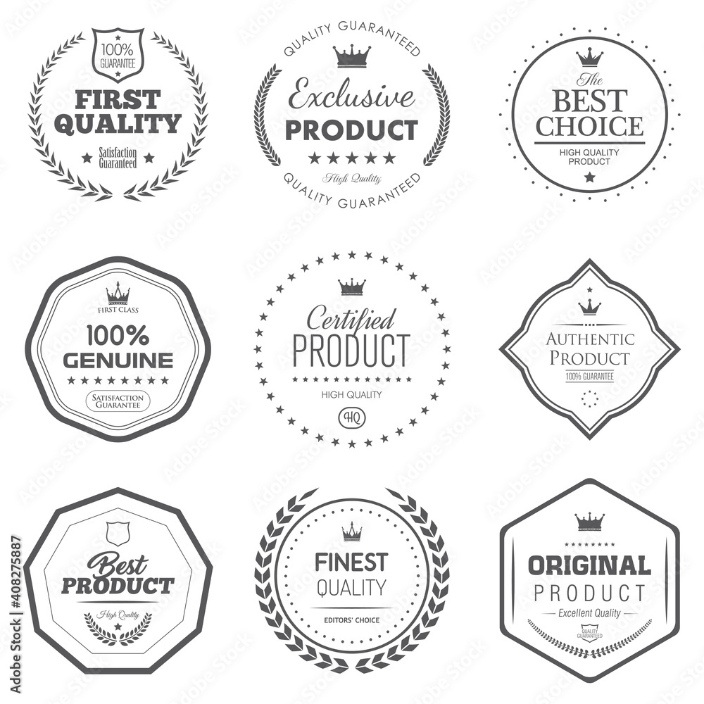 Set of Commercial and Shopping Labels. Vector Icons.
