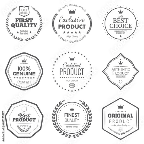 Set of Commercial and Shopping Labels. Vector Icons.