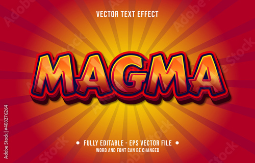 Editable text effect - magma red gradient color modern style	
