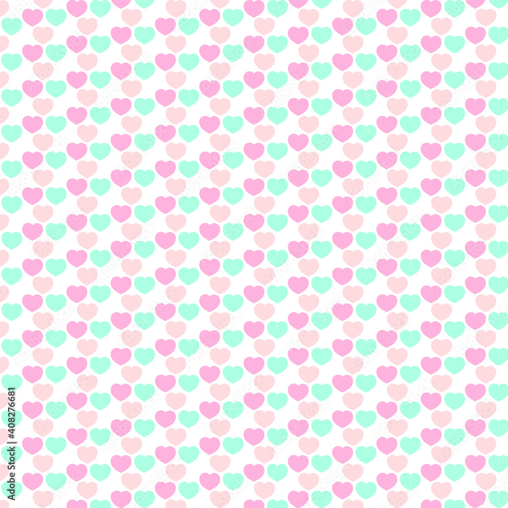 Valentines Day pattern with pink hearts.