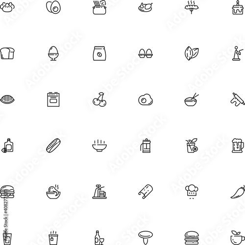 icon vector icon set such as: sugar, candle, central, vitamin, packaging, edible, paper, birthday, flour, champagne, light, spices, fried, italy, fork, pressure, banner, button, mexican, press, red