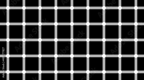 Do you see the dots, they do not exist. Classic optical illusion made as seamless pattern, vector design image.