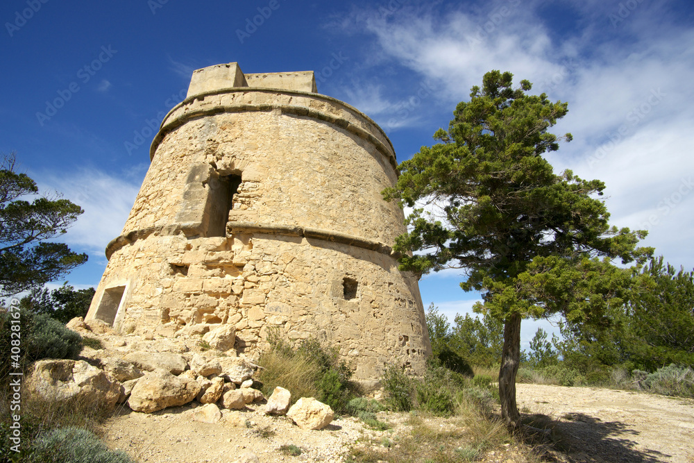 Torre de Portinatx (s.XVIII).Portinatx.Ibiza.Islas Pitiusas.Baleares.España.