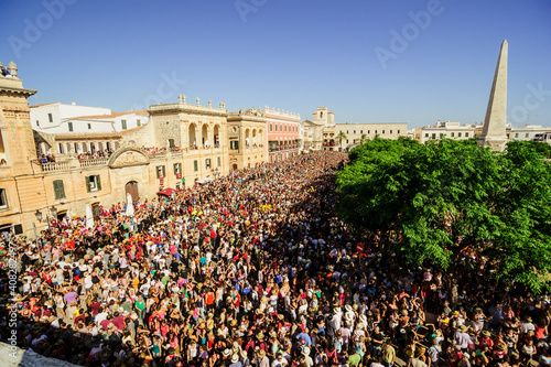 plaza Des Born, -caragol des Born-, Fiestas de Sant Joan. Ciutadella.Menorca,Islas Baleares,españa.