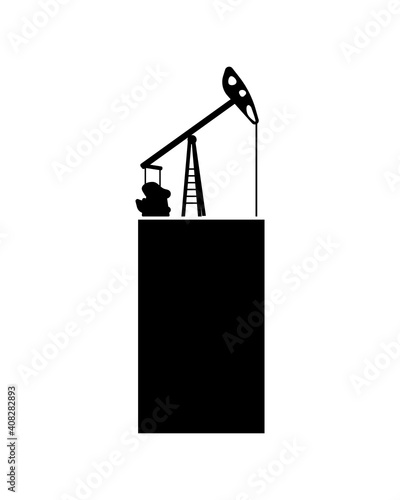 refinery petroleum drilling machine silhouette