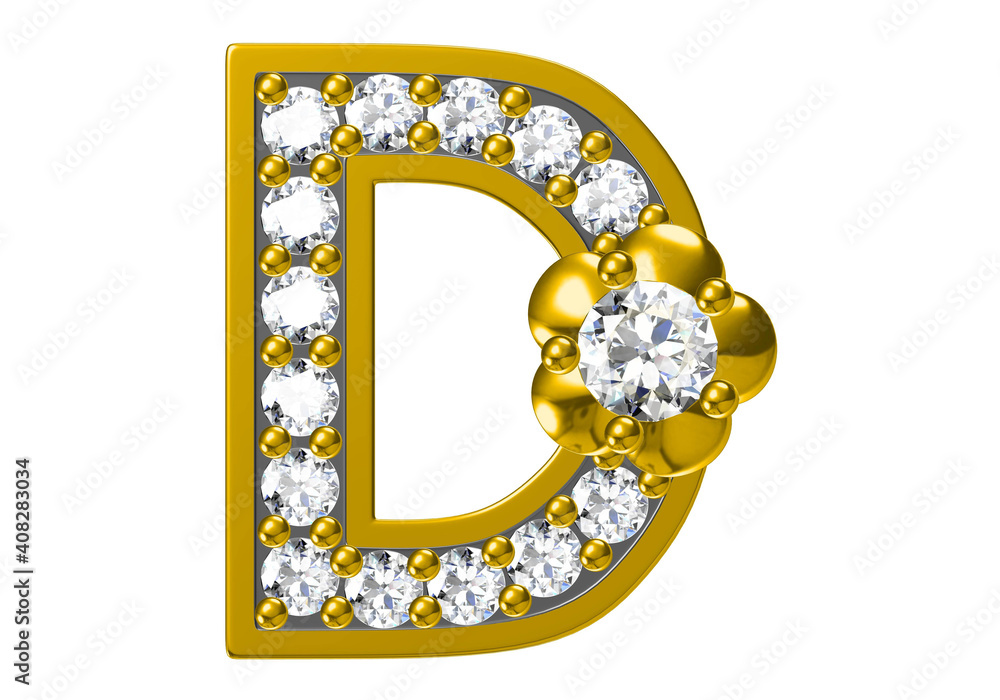 diamond letters with gemstones on white background. 3D rendering.. diamond letters with gemstones on white background. 3D rendering..