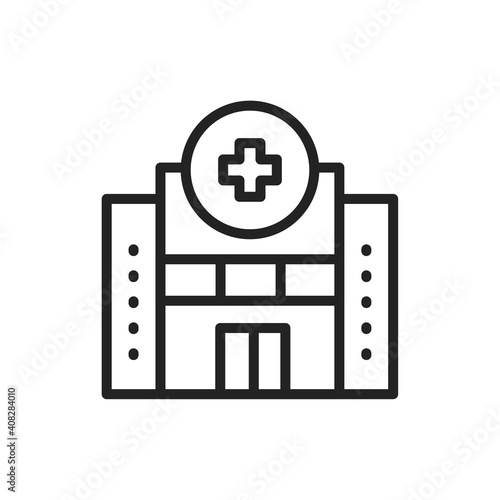 Hospital color line icon. Isolated vector element.