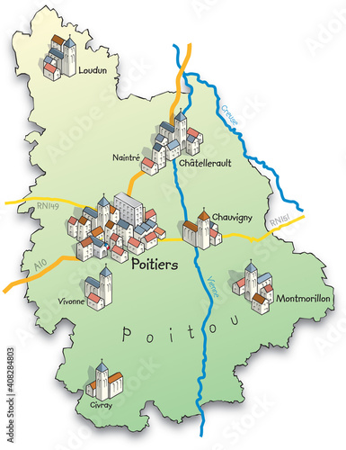 86 Carte du département de la Vienne
