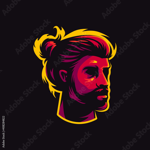 BEARD GUY MASCOT LOGO ILLUSTRATION