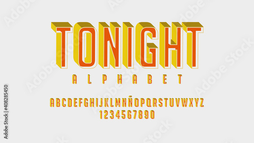 Futuristic typography with letters and numbers
