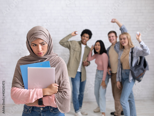 Vászonkép Peer problems, victim, racism, humiliation and bullying in college, school or un