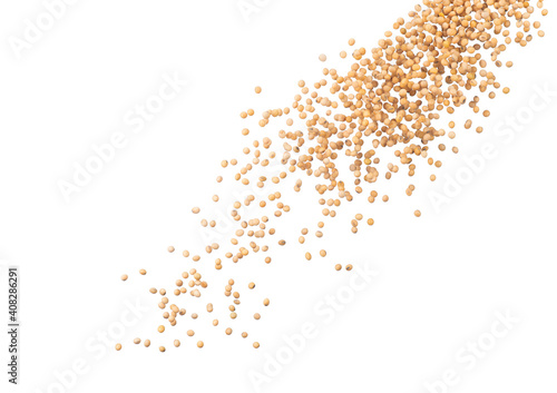 Soy bean pouring  isolated on white background, Stop motion, food and drink object design © Love the wind