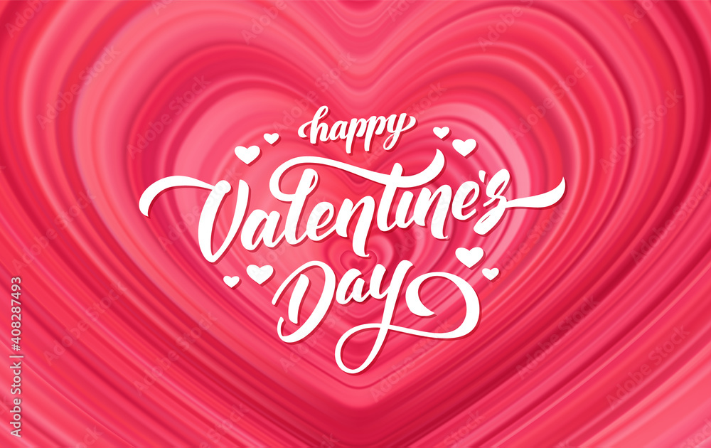 Happy Valentines Day. Greeting card with Modern red flow heart background. Happy Valentines Day. Greeting card with Modern red flow heart background.