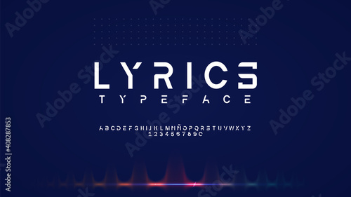 Classical elegant alphabet with letters and numbers
