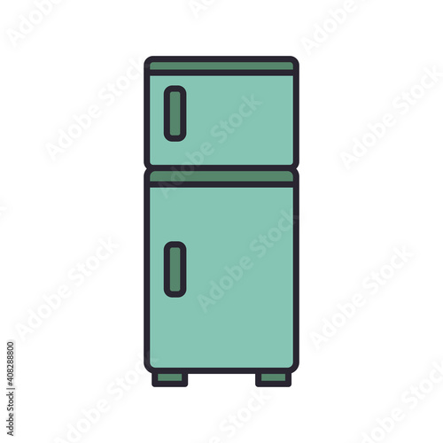 kitchen fridge appliance line and colors style icon