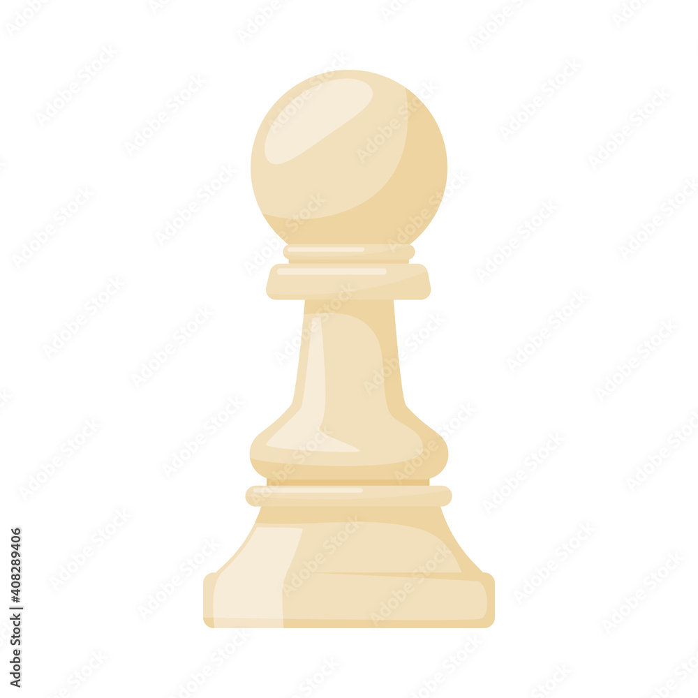 White Pawn as Chess Piece or Chessman Vector Illustration White Pawn as Chess Piece or Chessman Vector Illustration