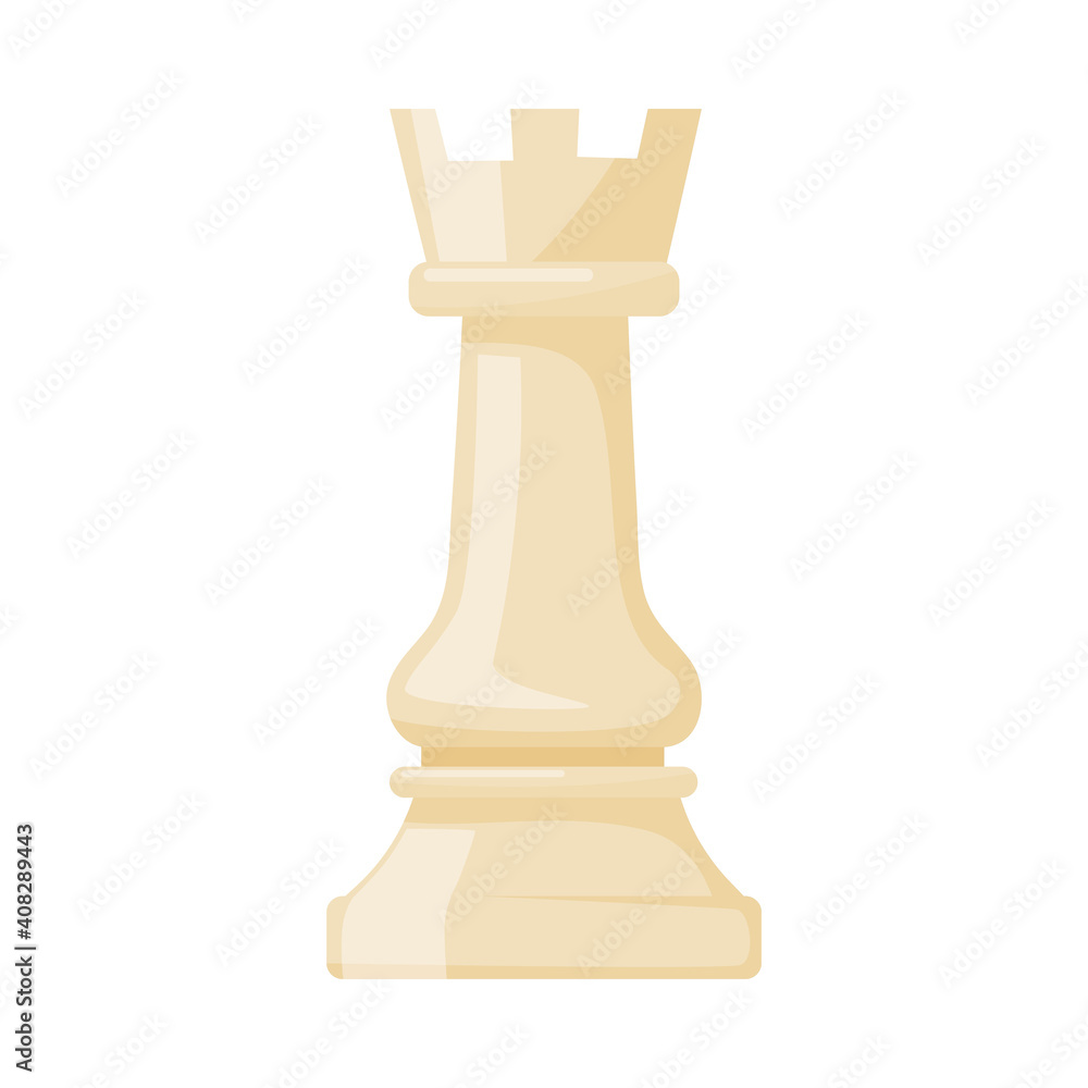 White Rook as Chess Piece or Chessman Vector Illustration White Rook as Chess Piece or Chessman Vector Illustration