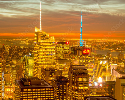 New York - DECEMBER 20, 2013: View of Lower Manhattan on Decembe photo