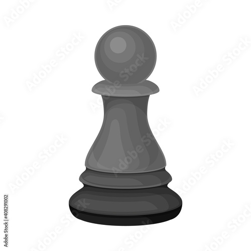 Black Pawn as Chess Piece or Chessman Vector Illustration