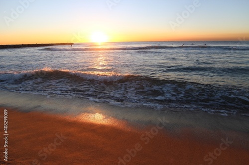 sunset on the beach