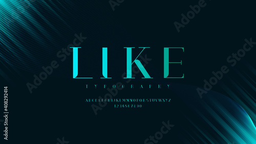 Futuristic alphabet with dimensional effect