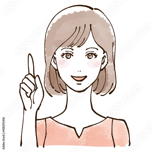 指差しをするおしゃれな女性