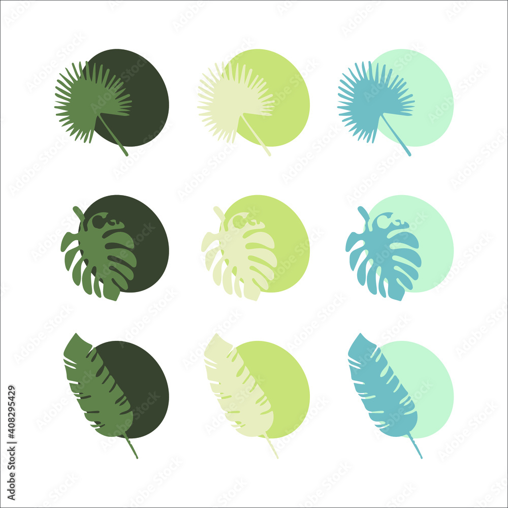 nature tropical leaves logo icons nature tropical leaves logo icons