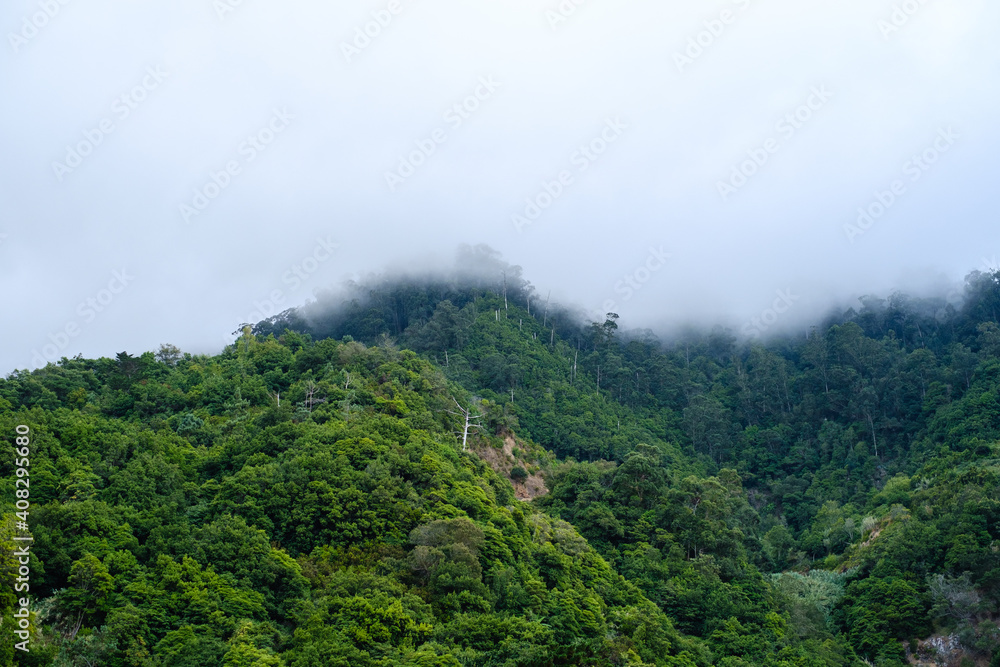 mountain peak covered by clouds mountain peak covered by clouds