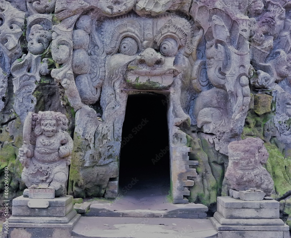 An Elephant Cave Bali front or door view
