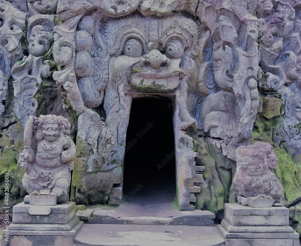 An Elephant Cave Bali front or door view An Elephant Cave Bali front or door view