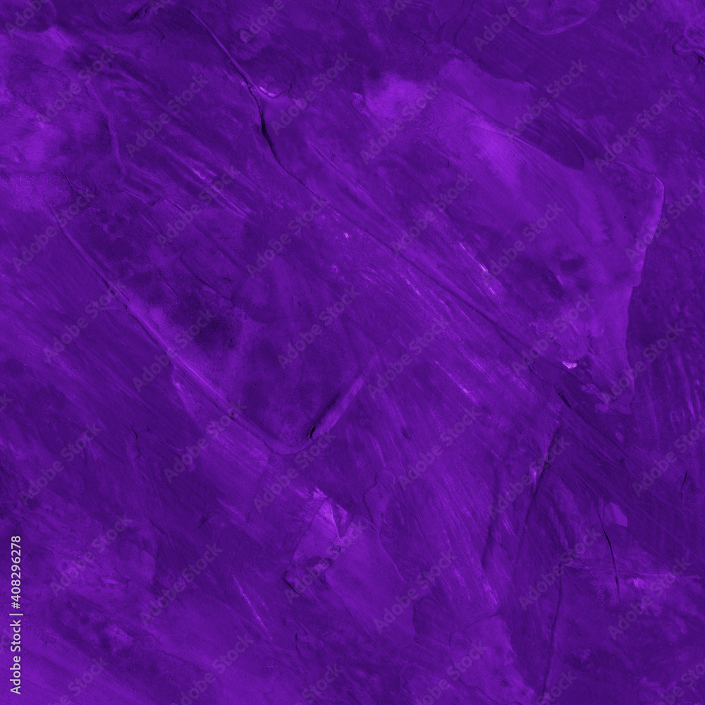 Fototapeta premium Modern contemporary acrylic background. Violet texture made with a palette knife. Abstract painting on paper. Mess on the canvas.