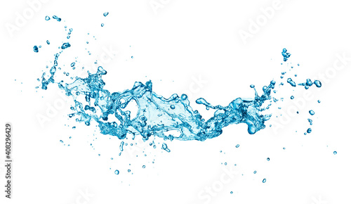Blue water splash isolated on white background © Vitaly Korovin