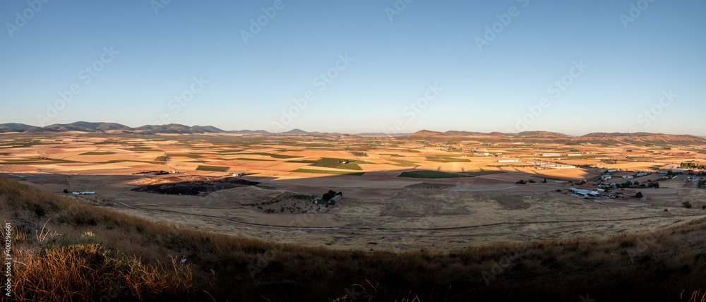 Panoramic picture of Castilla La Mancha views. Spain.