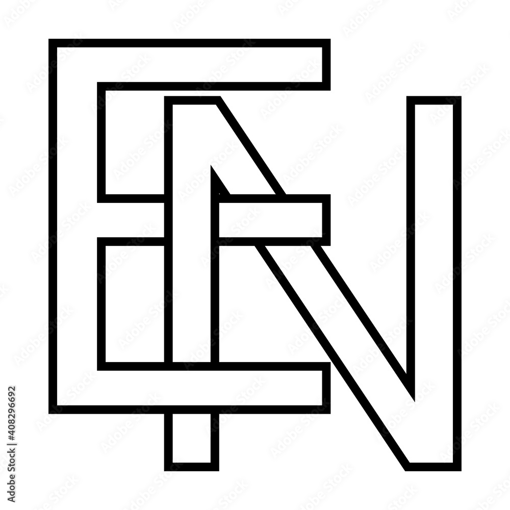 Logo sign en ne icon sign interlaced letters N, E vector logo en, ne first capital letters pattern alphabet e, n Logo sign en ne icon sign interlaced letters N, E vector logo en, ne first capital letters pattern alphabet e, n