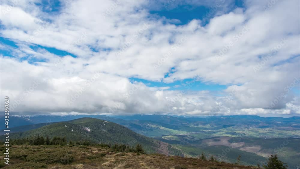 Time-lapse clouds over the mountains in the carpathians Time-lapse clouds over the mountains in the carpathians