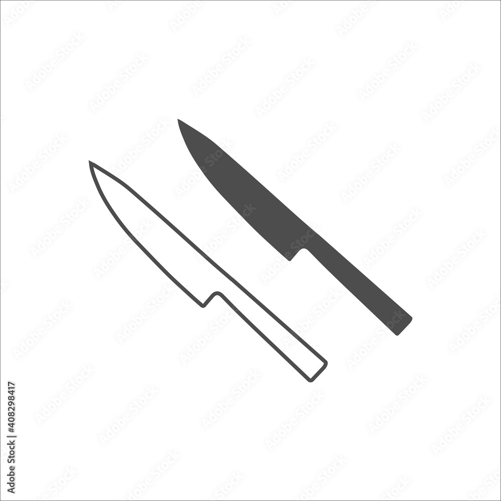 Obraz premium kitchen knife. vector flat icon