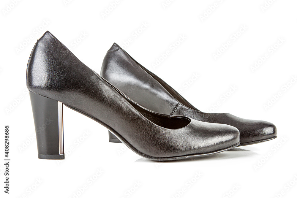 Leather high heels isolated on a white background Leather high heels isolated on a white background