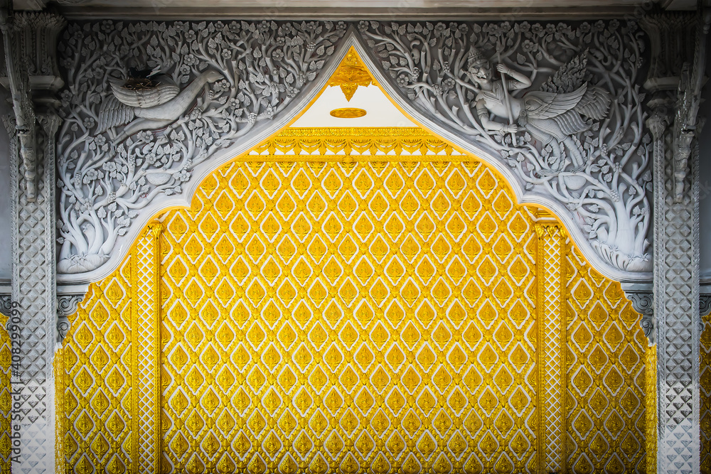 Corridor of the Thai temple in Thailand