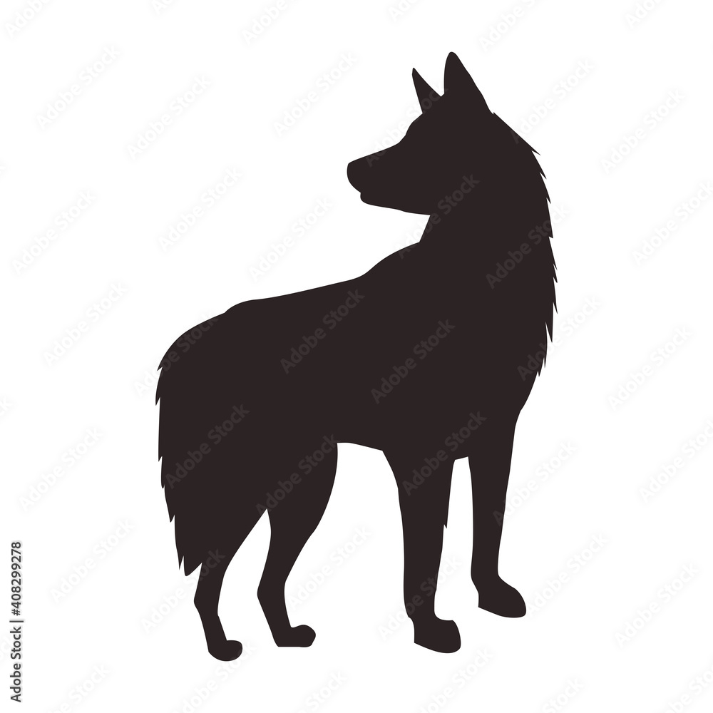 cute dog pet mascot silhouette