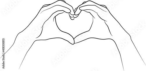 Hands folded together in the shape of a heart 